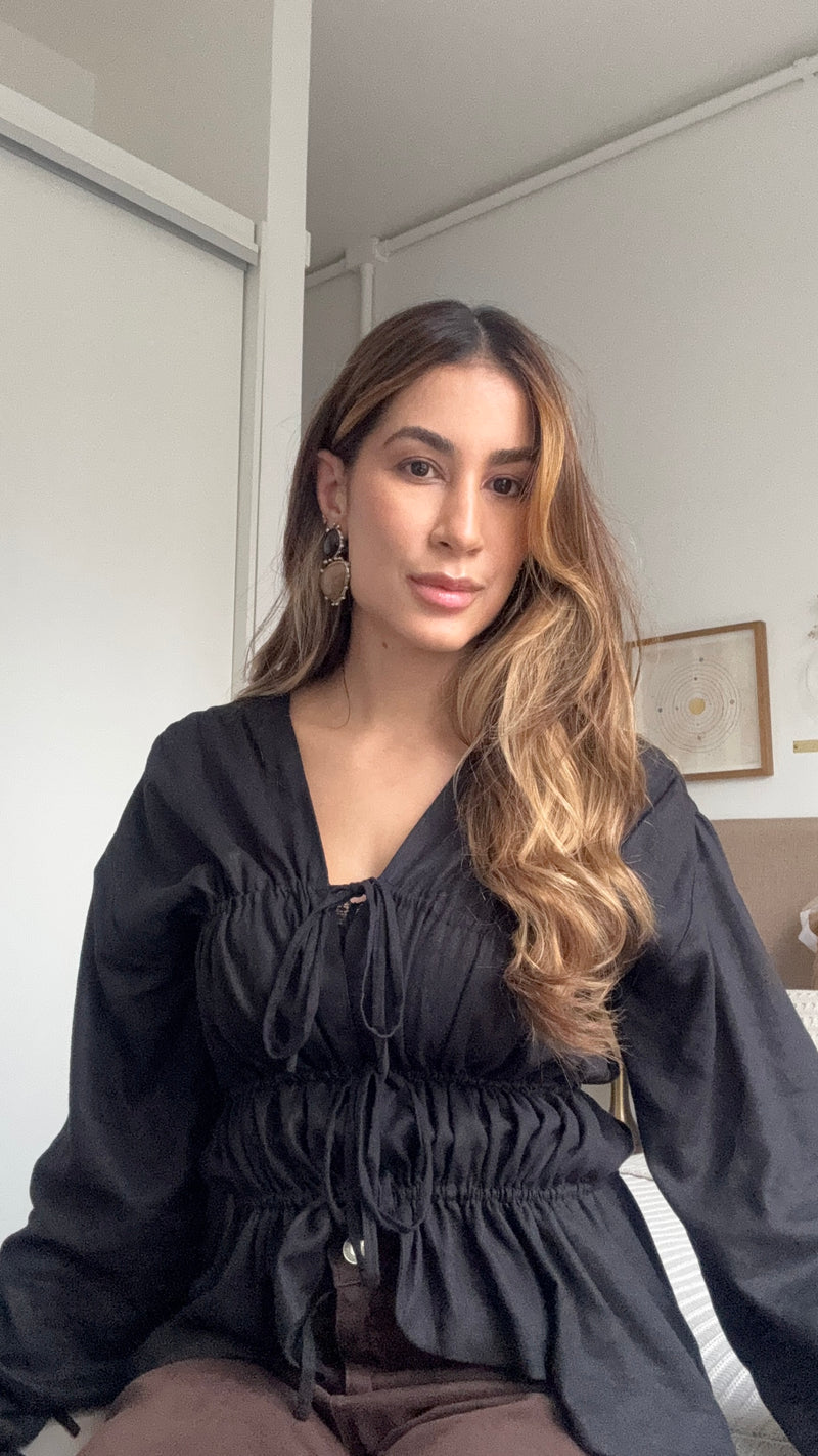 blusa concha manga longa